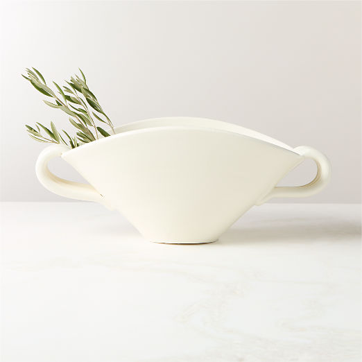 Chiara White Ceramic Vase