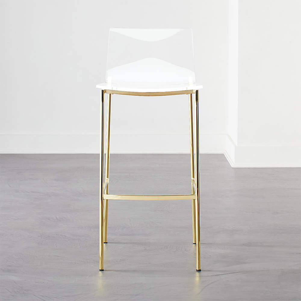 Chiaro Clear Modern Bar Stools Gold CB2