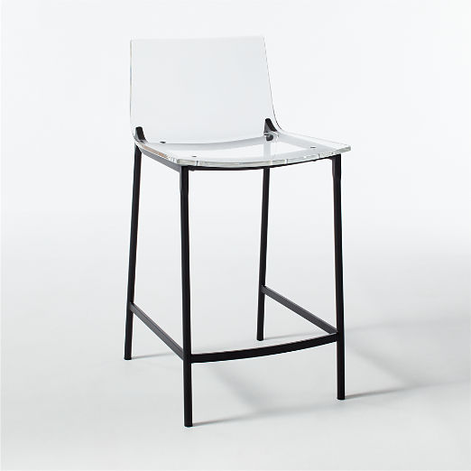 Chiaro Clear Acrylic Counter Stools with Black Legs Set of 2