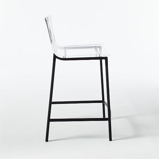 Chiaro Clear Acrylic Counter Stools with Black Legs Set of 2