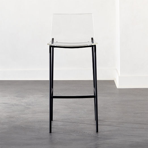 Chiaro Clear Acrylic Bar Stool Black Set of 2