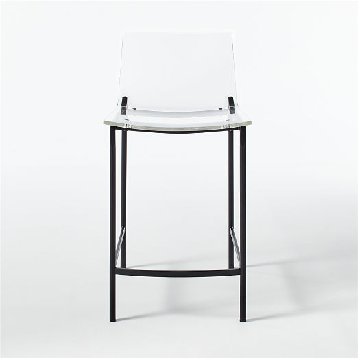 Chiaro Clear Acrylic Counter Stools with Black Legs Set of 2