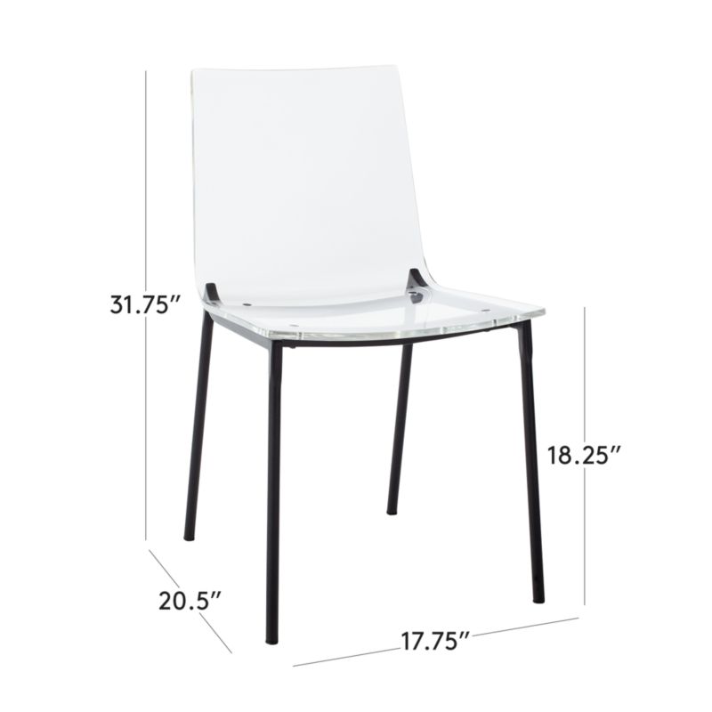 View Chiaro Clear Acrylic Dining Chair with Black Legs - image 3 of 10