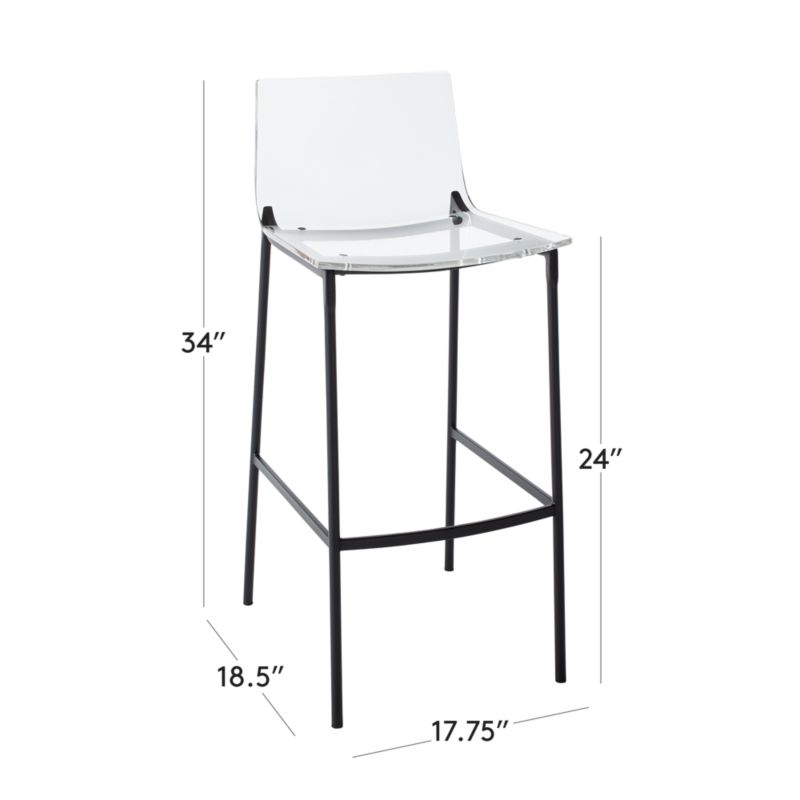 View Chiaro Clear Acrylic Counter Stool with Black Legs - image 3 of 9