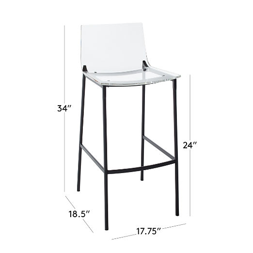 Chiaro Clear Acrylic Counter Stools with Black Legs Set of 2