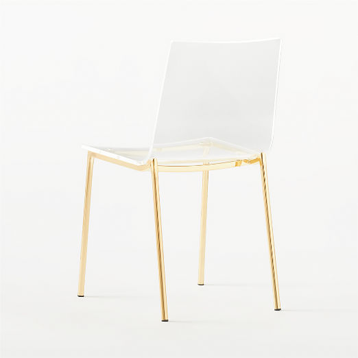 Chiaro Clear Acrylic Dining Chairs with Gold Legs Set of 4