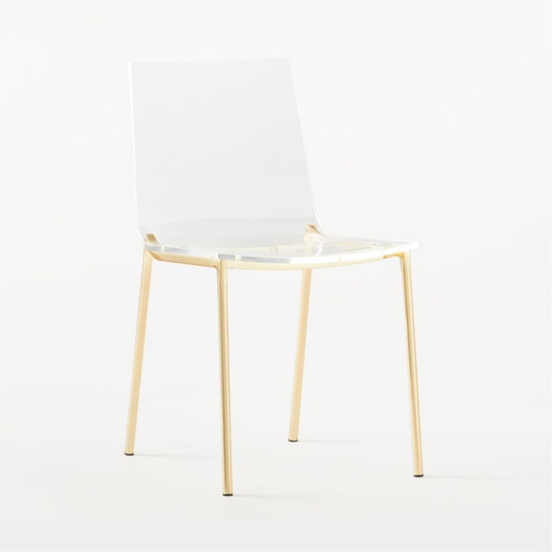 Chiaro Clear Acrylic Dining Chair with Gold Legs - image 5 of 9