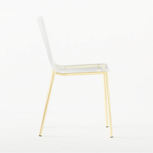 Chiaro Clear Acrylic Dining Chair with Gold Legs