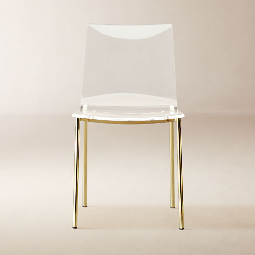 Chiaro Clear Acrylic Dining Chairs with Gold Legs Set of 4