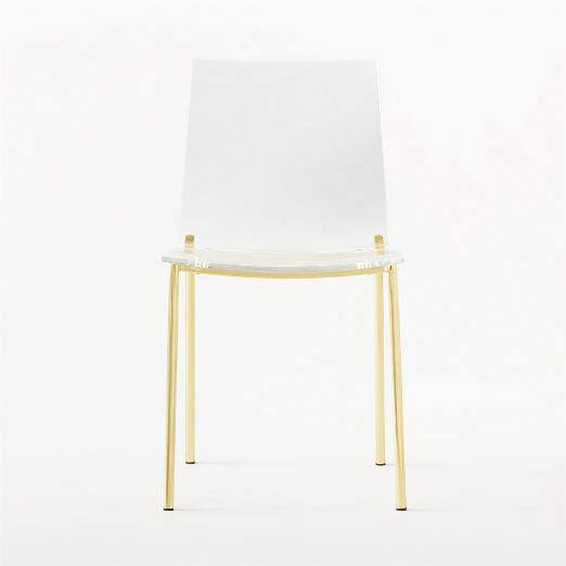 Chiaro Clear Acrylic Dining Chair with Gold Legs