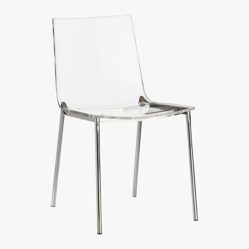 Chiaro Clear Acrylic Dining Chairs with Nickel Legs Set of 4 - image 5 of 10