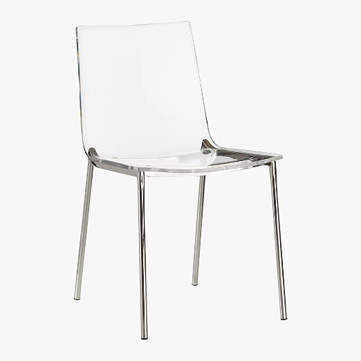 Chiaro Clear Acrylic Dining Chairs with Nickel Legs Set of 4