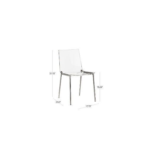 Chiaro Clear Acrylic Dining Chair with Nickel Legs