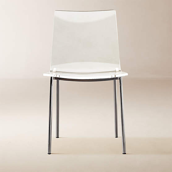 Chiaro Clear Acrylic Dining Chair with Nickel Legs