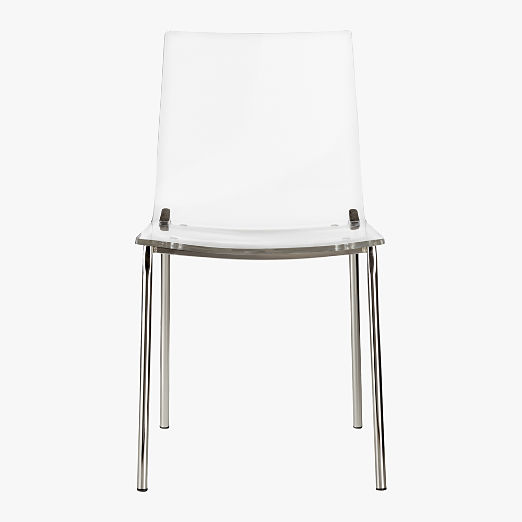 Chiaro Clear Acrylic Dining Chair with Nickel Legs