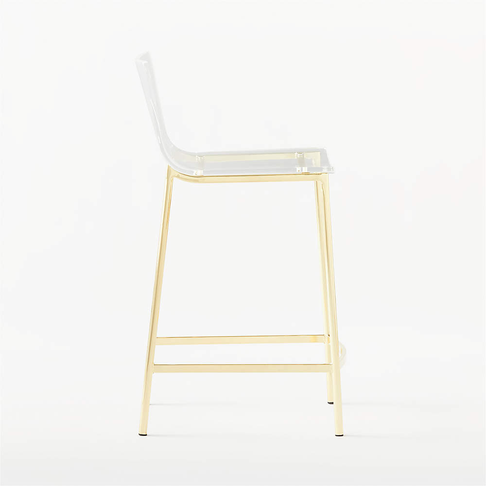 Chiaro Clear Counter Stool Gold Set of 2 Reviews CB2