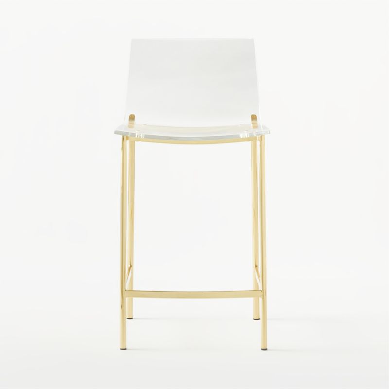 Chiaro Clear Acrylic Counter Stools with Gold Legs Set of 2 - image 2 of 8