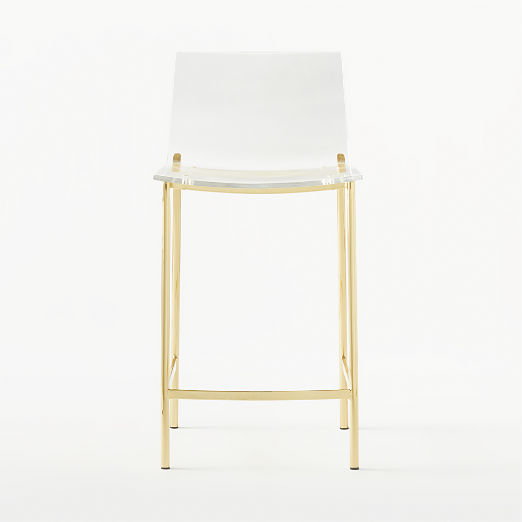 Chiaro Clear Acrylic Counter Stool with Gold Legs