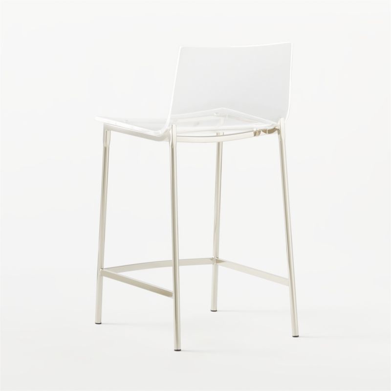 Chiaro Clear Acrylic Counter Stool with Nickel Legs - image 6 of 8