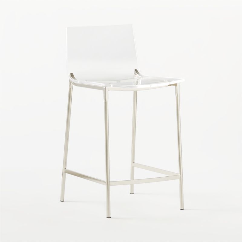 Chiaro Clear Acrylic Counter Stool with Nickel Legs - image 4 of 8