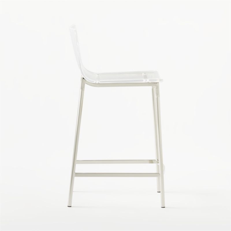 Chiaro Clear Acrylic Counter Stool with Nickel Legs - image 5 of 8