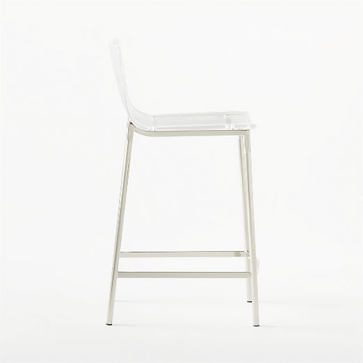 Chiaro Clear Acrylic Counter Stool with Nickel Legs