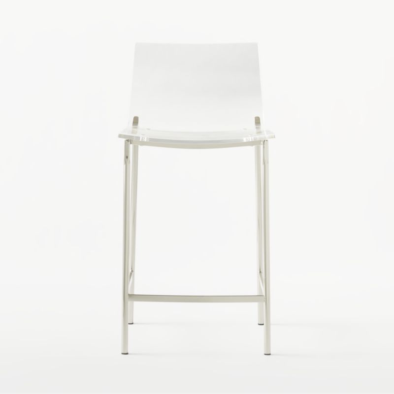 Chiaro Clear Acrylic Counter Stool with Nickel Legs - image 3 of 8