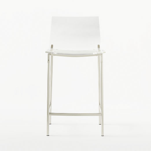 Chiaro Clear Acrylic Counter Stool with Nickel Legs