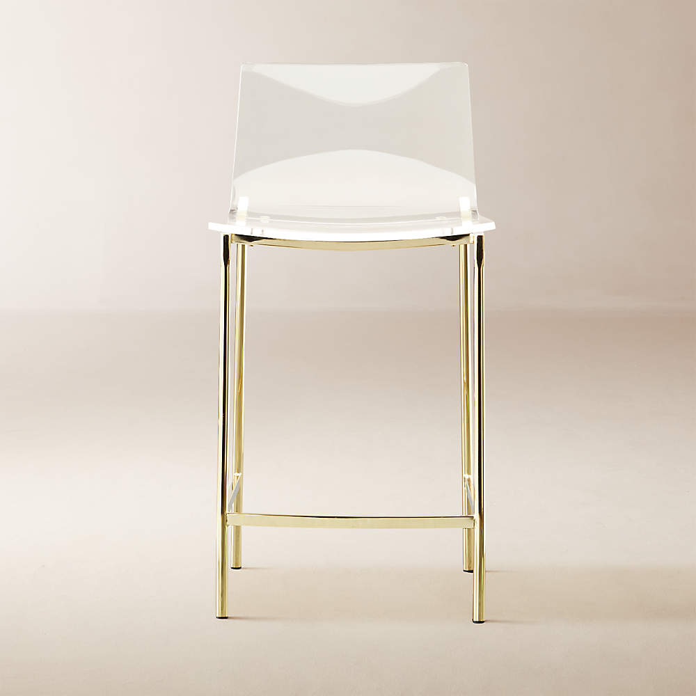 Acrylic and gold online counter stools