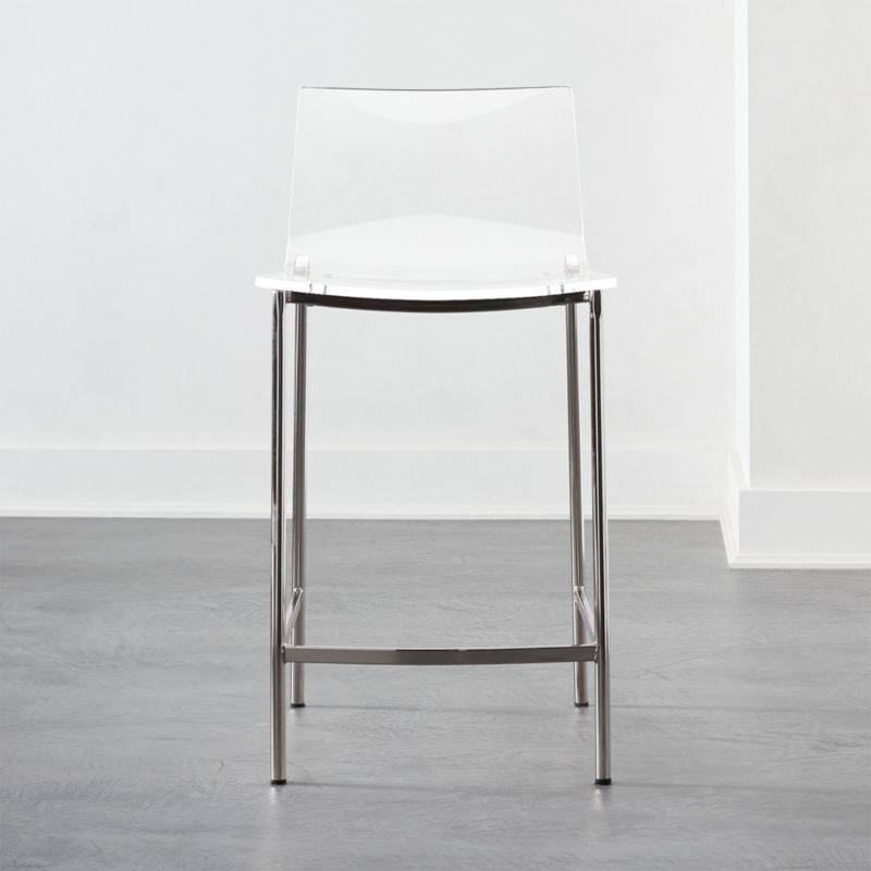 View Chiaro Clear Acrylic Counter Stools with Nickel Legs Set of 2 details