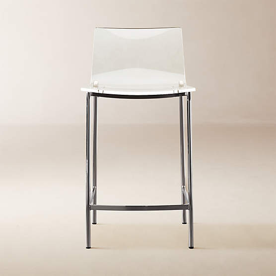 Chiaro Clear Acrylic Counter Stool with Nickel Legs