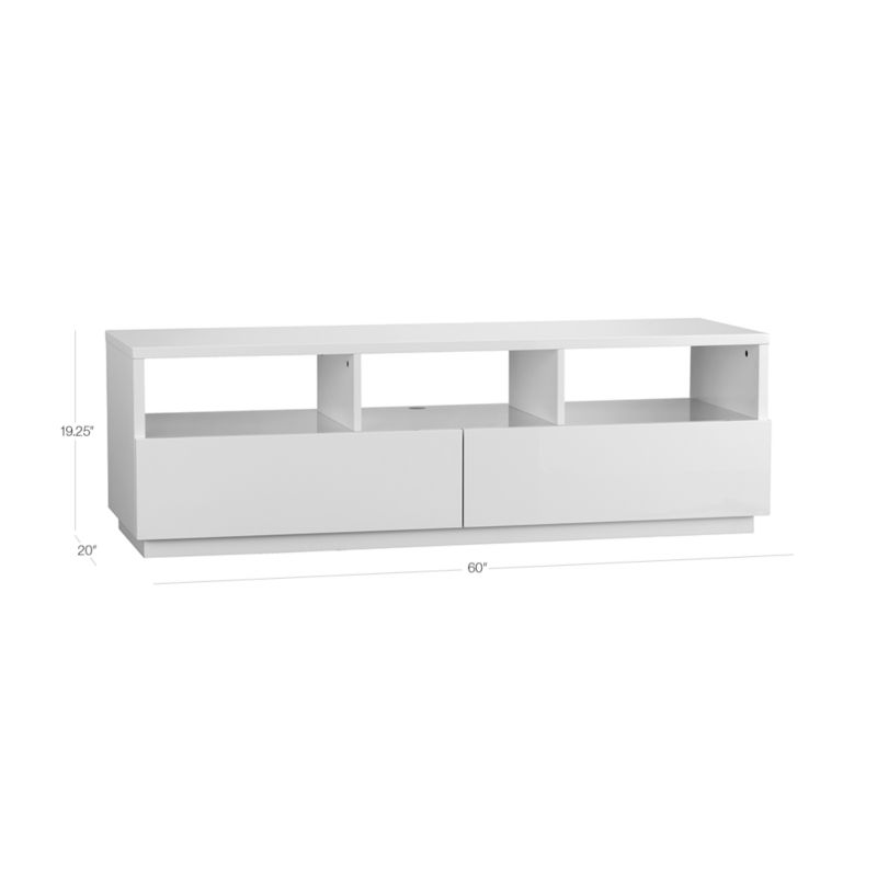 View Chill 60" White High-Gloss Media Console - image 3 of 15