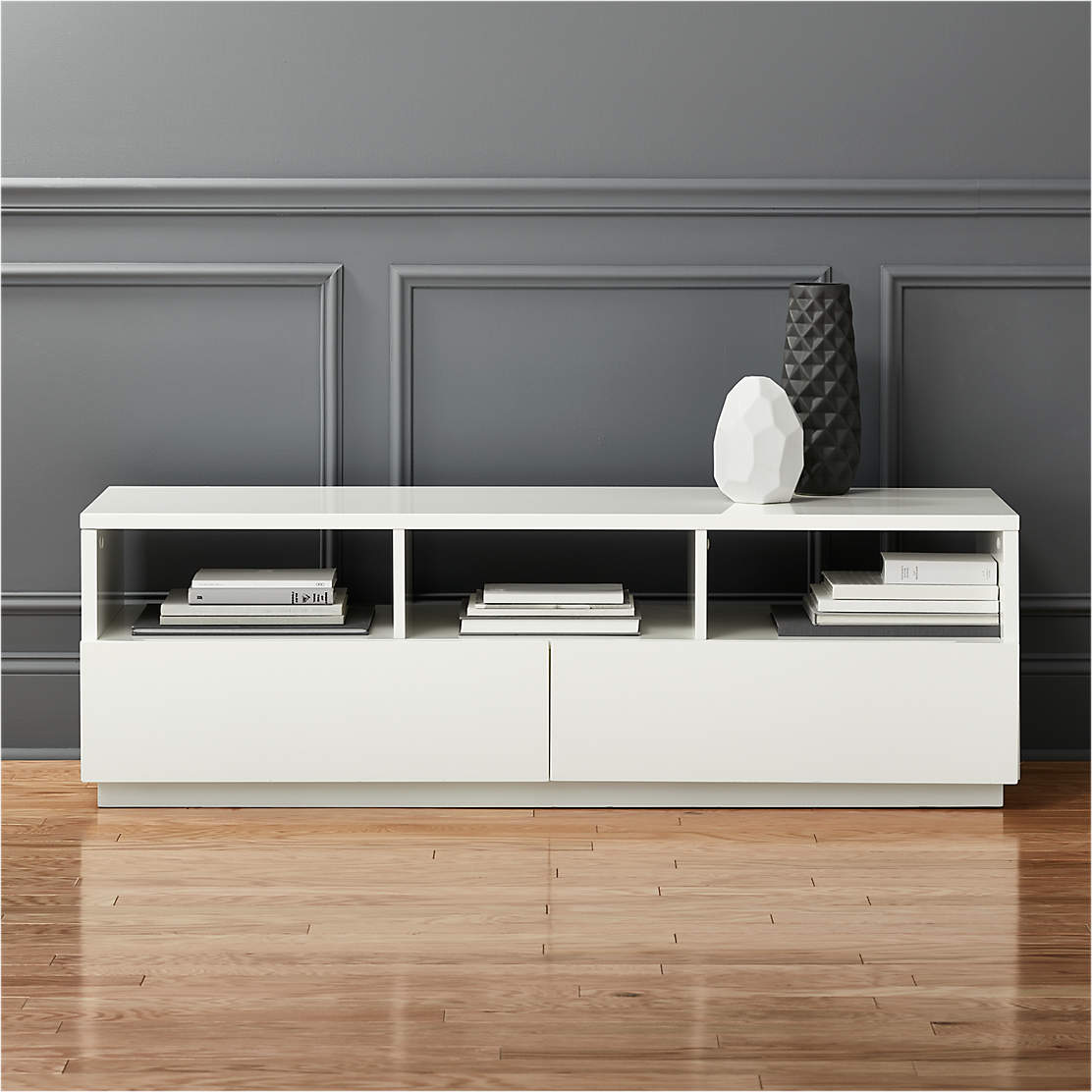 GoCart White Rolling Console Table + Reviews CB2