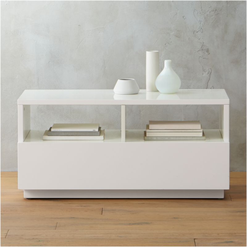 Chill White Mini Media Console Reviews Cb2