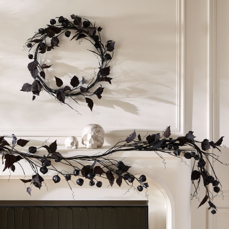 Faux Black Chinese Lantern Halloween Botanical Set - image 1 of 4