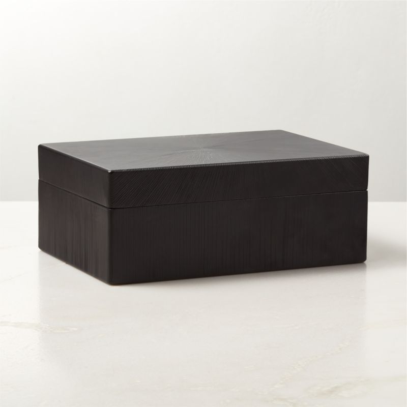 Karlo Chiseled Black Metal Storage Box Small + Reviews