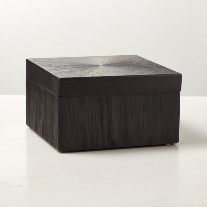 Karlo Chiseled Black Metal Storage Box Small + Reviews