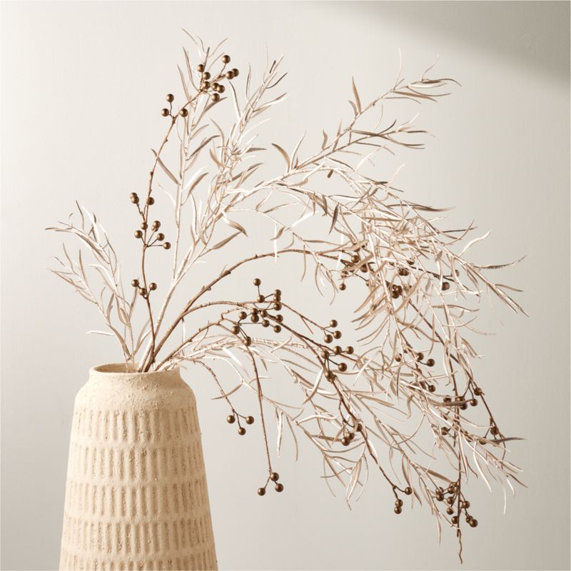 Faux Champagne Gold Willow Leaf Holiday Stem 51" - image 3 of 4