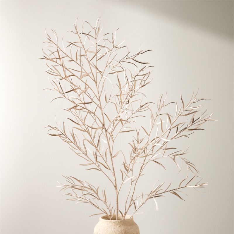 Faux Champagne Gold Willow Leaf Holiday Stem 51" - image 0 of 4