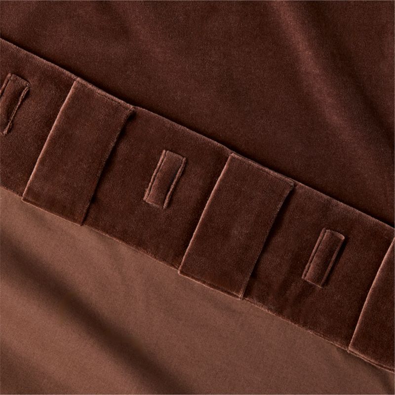 Chocolate Brown Organic Cotton Velvet Window Curtain Panel 48"x84" - image 5 of 6