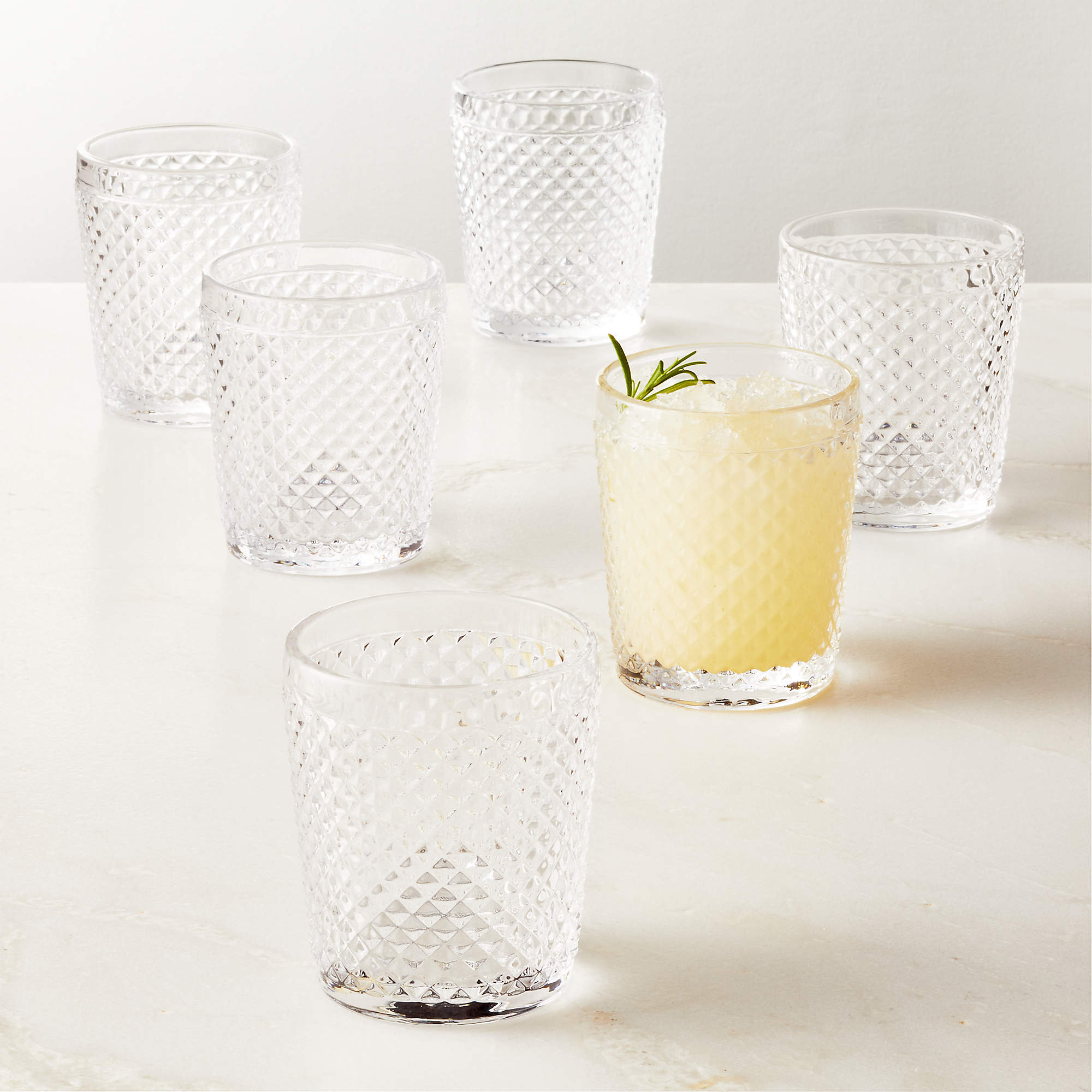 Chroma Clear Double Old-Fashioned Glasses Set of 6 + Reviews | CB2