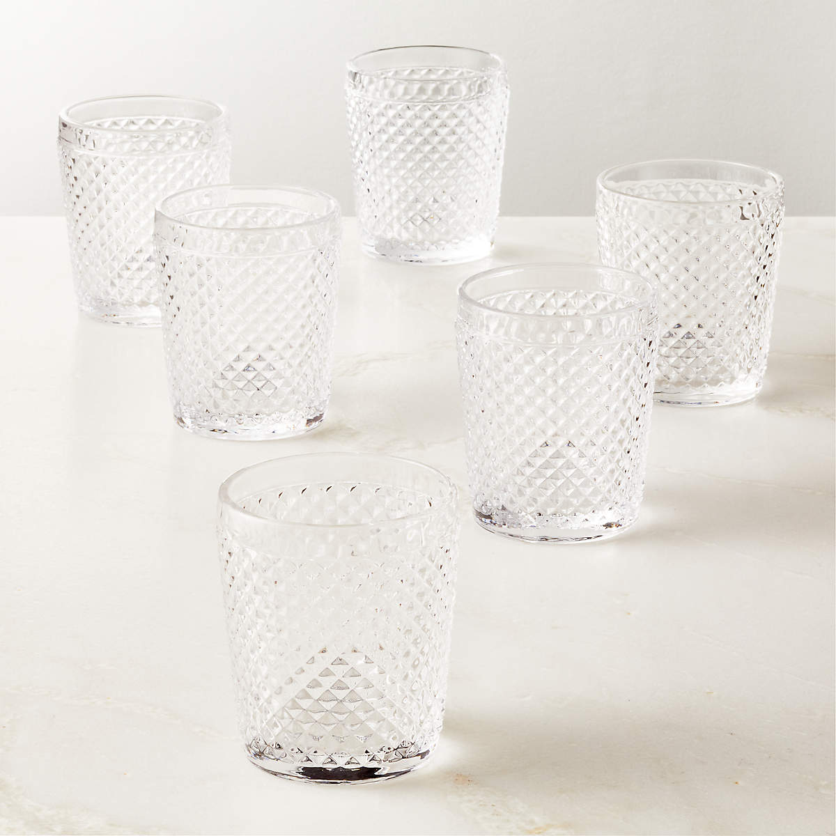 Chroma Clear Double Old-Fashioned Glasses Set of 6 | CB2