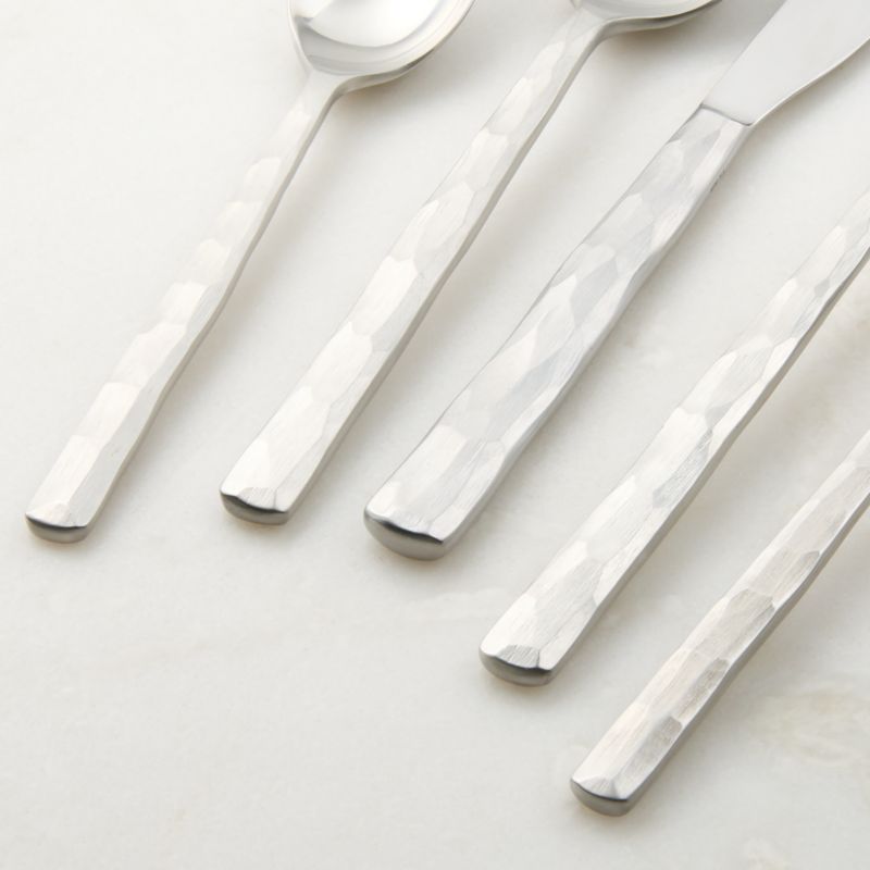 Chiseled 20-Piece Satin Hammered Stainless Steel Flatware Set - image 2 of 3