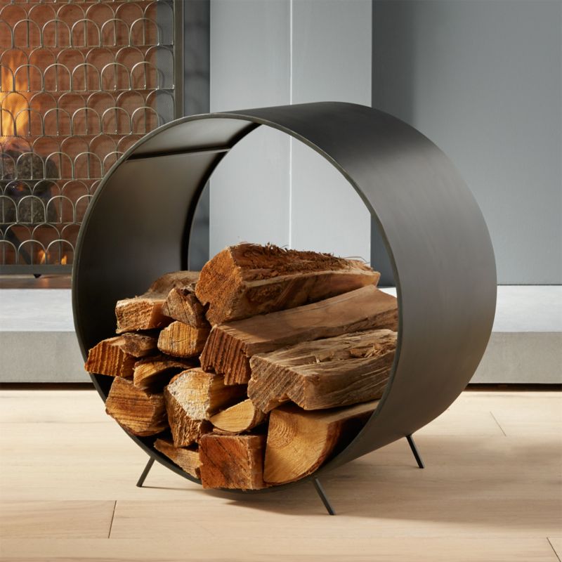 Round Wood Storage Rack Holder