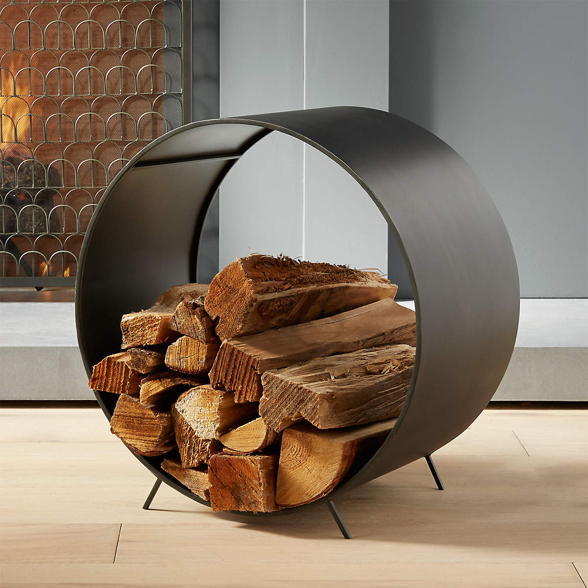 Chuck Handcrafted Iron Log Holder + Reviews | CB2