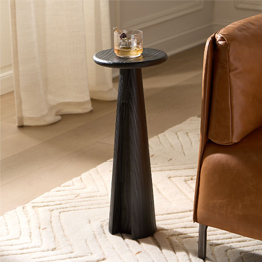 Ciccio Black Wood Side Table