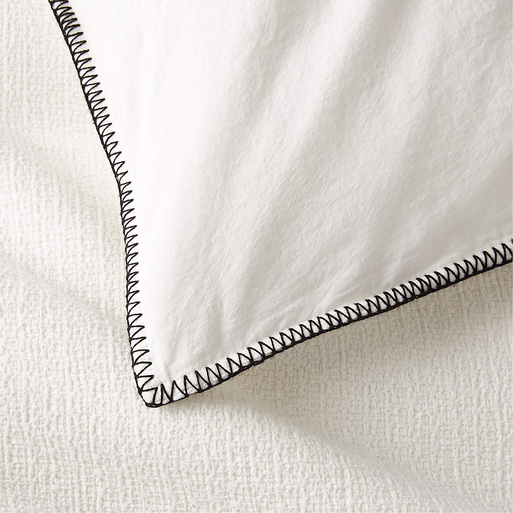 Ciebon Organic Cotton Warm White Duvet Cover and Pillow Shams