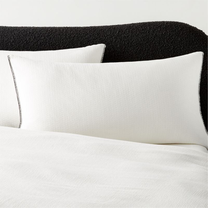 View Ciebon Organic Cotton Warm White King Pillow Shams Set of 2 details