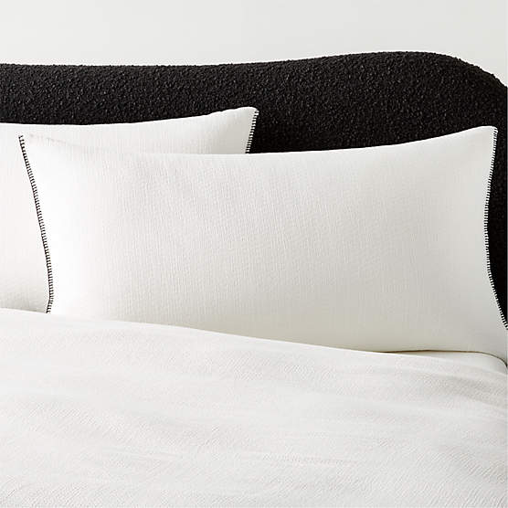 Ciebon Organic Cotton Warm White King Duvet Cover + Reviews CB2