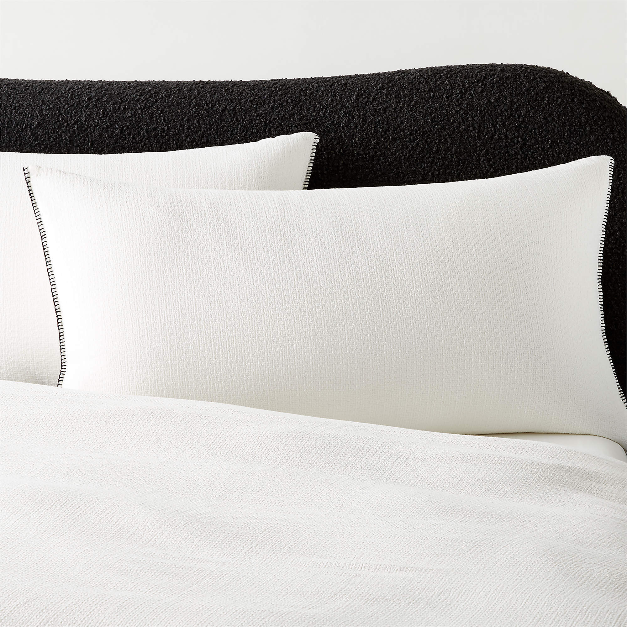 Ciebon Organic Cotton Warm White King Pillow Shams Set of 2 + Reviews CB2